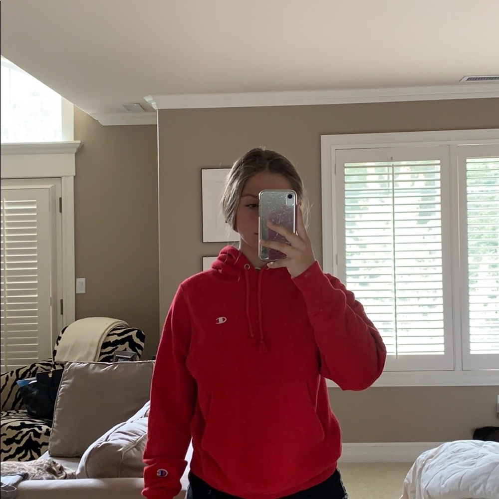 Women’s red champion sweatshirt